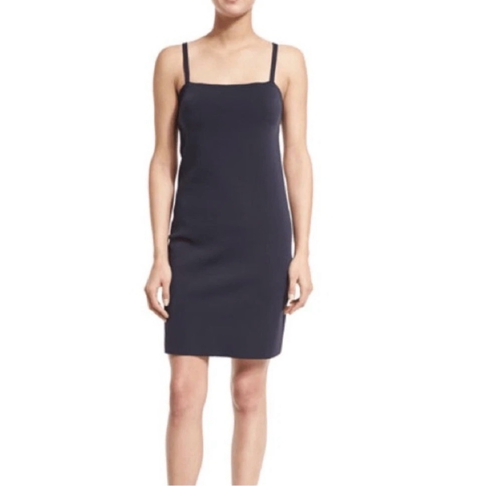Helmut Lang navy blue Neoprene Scuba Dress Size XS Spaghetti Straps NWOT